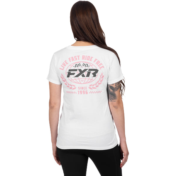 T-Shirt Worldwide Premium Femme Blanc, de dos