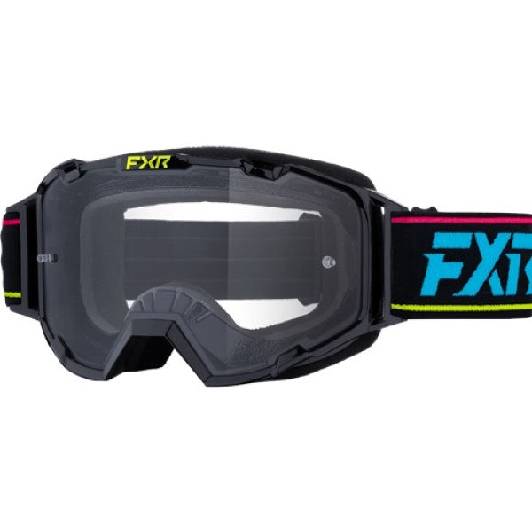 Lunette de Motocross Maverick Prime, Noir/Bleu, de face