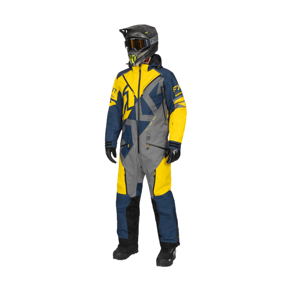 Ensemble de Motoneige Cold Cross CX FAST Isolé/FXR/Gris, bleu,jaune, de face