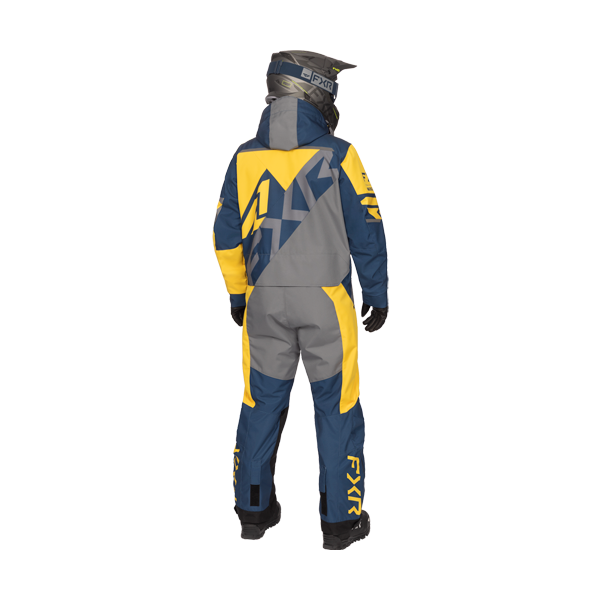 Ensemble de Motoneige Cold Cross CX FAST Isolé/FXR/Gris, bleu,jaune, de dos