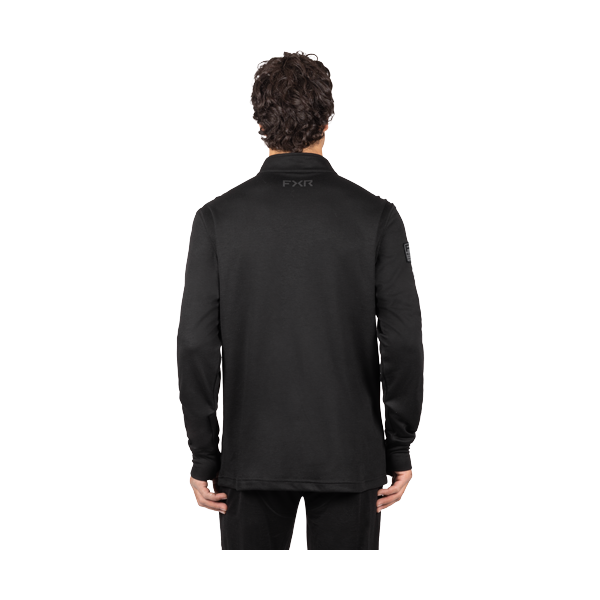 Chandail Sous-vêtements de Motoneige Vapor Merino 1/4 Zip/FXR/noir, de dos