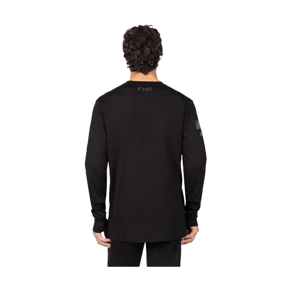 Chandail Sous-vêtements de Motoneige Vapor Merino/FXR/noir, de dos