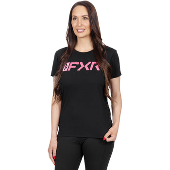 T-Shirt Victory Premium Femme Noir/Rose, de face