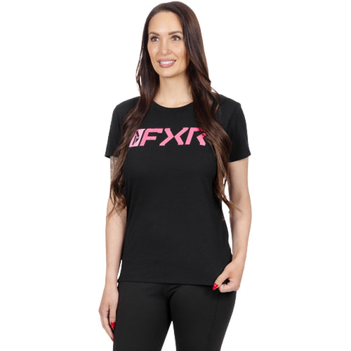 T-Shirt Victory Premium Femme Noir/Rose, de face
