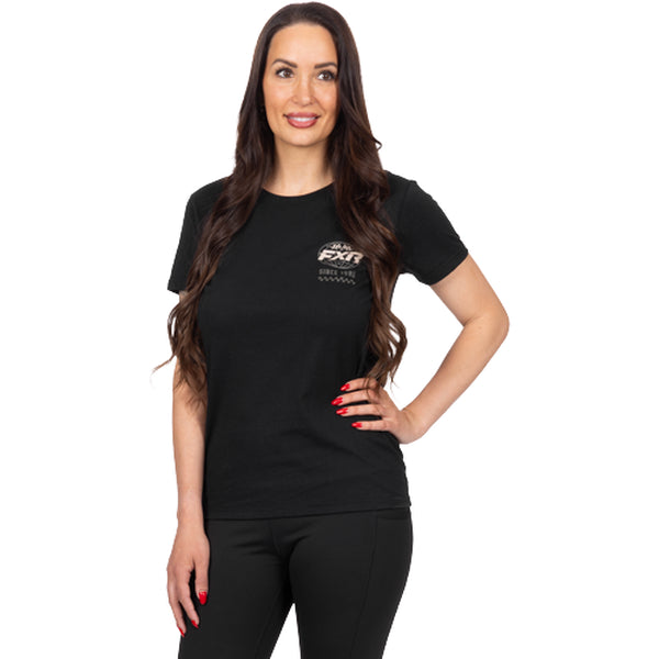 T-Shirt Worldwide Premium Femme Noir, de face