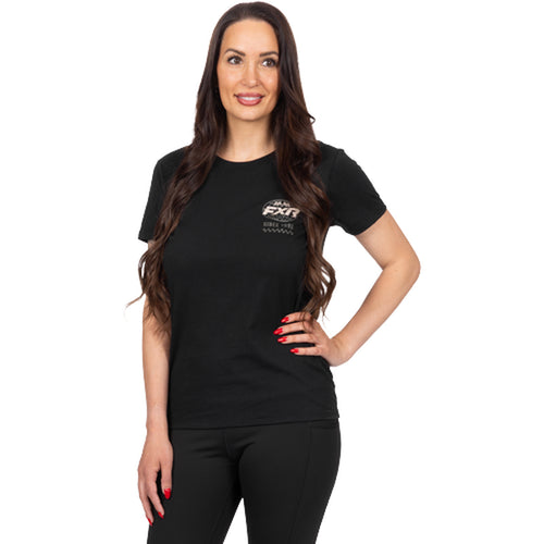 T-Shirt Worldwide Premium Femme Noir, de face