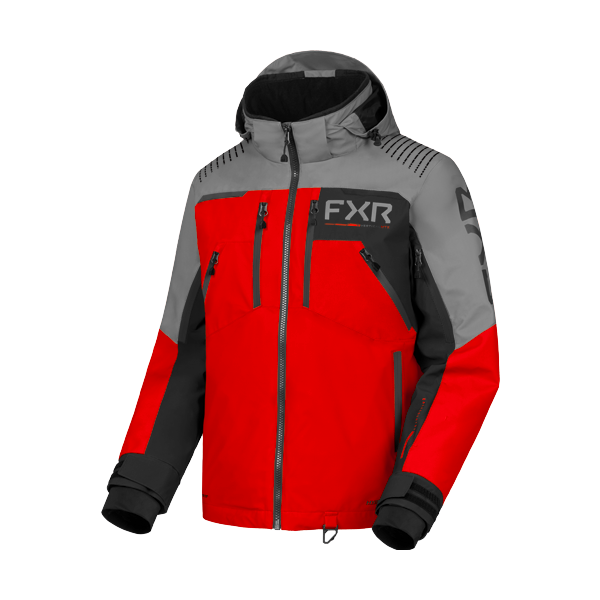 Manteau de Motoneige Vertical MTX Lite/FXR, rouge/gris/de face