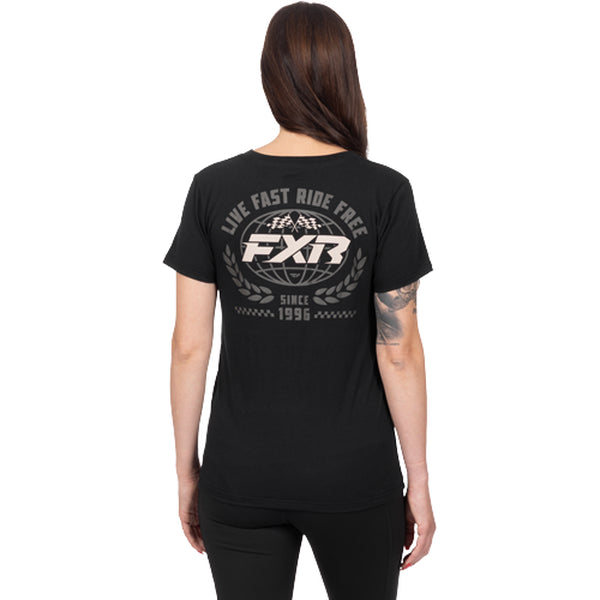 T-Shirt Worldwide Premium Femme Noir, de dos