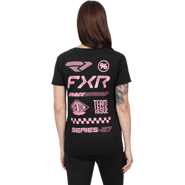 T-Shirt Pedigree Premium Femme Noir/Rose, de dos