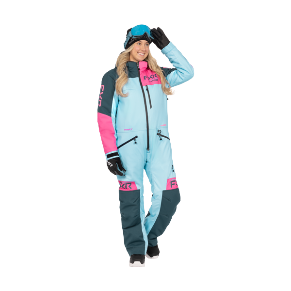 Ensemble de Motoneige Revo F.A.S.T. Femme/FXR/bleu rose, de face