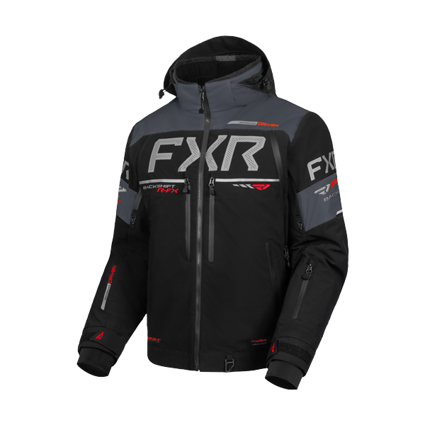 Manteau de Motoneige Backshift R-FX 2-en-1/ noir, gris, rouge/de face