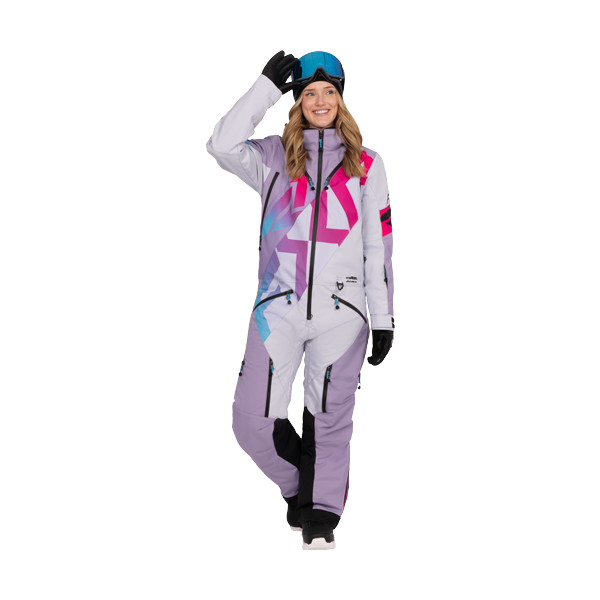 Ensemble de Motoneige Cold Cross CX Lite Femme/FXR/mauve bleu, de face