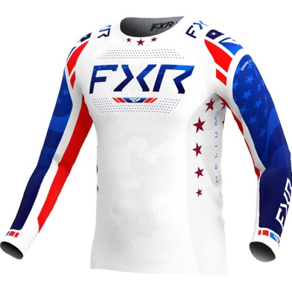 Chandail de Motocross Helium 25.7 Bleu/Blanc/Rouge de face