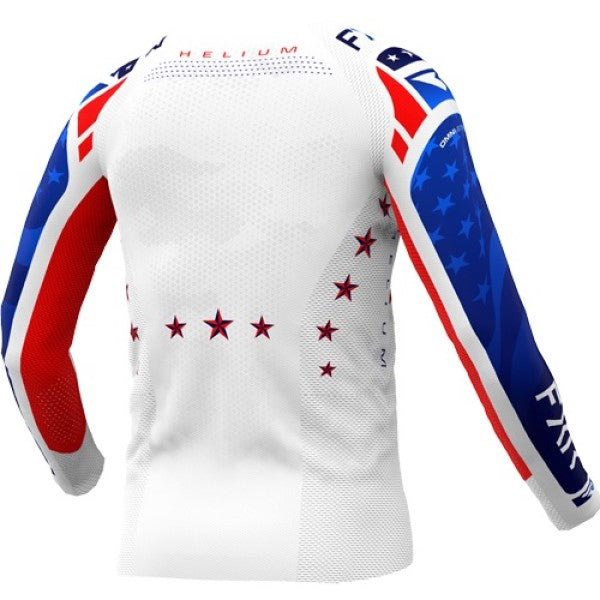 Chandail de Motocross Helium 25.7 Bleu/Blanc/Rouge de dos