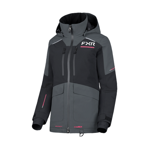 Manteau de Motoneige Aerial Femme/FXR/noir gris, de face