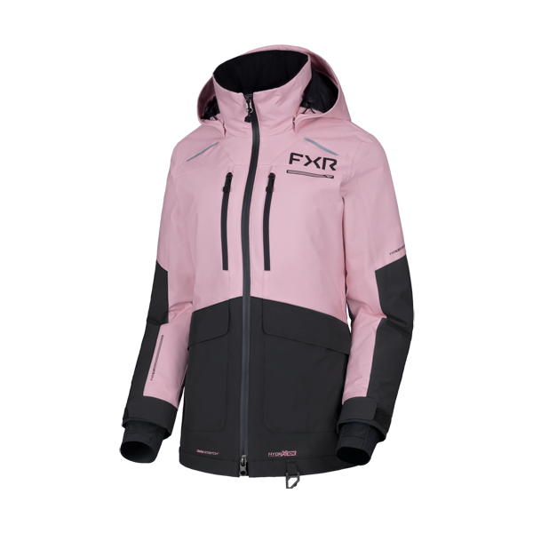 Manteau de Motoneige Aerial Femme/FXR/rose noir, de face