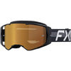 Lunette de Motocross FXR Factory Noir, de face