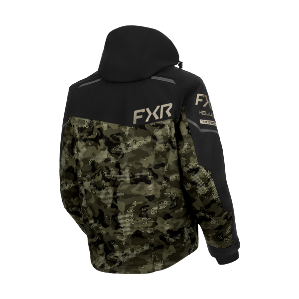 Manteau Helium X 2-in-1  vert, camo, de dos