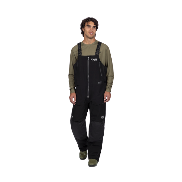 Pantalon à Bretelle de Motoneige Vapor Pro Isolé/FXR/Noir gris, de face