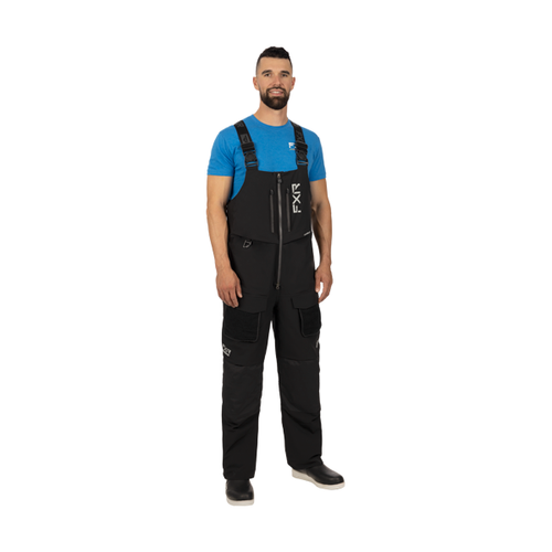 Pantalon à Bretelle de Motoneige Vapor Pro Isolé/FXR/Noir, de face