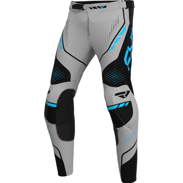 Pantalon de Motocross Vapor Air MX 26.5 Junior Gris/Bleu, de face