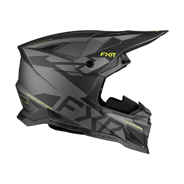 Casque de Snowcross Helium Alpha/FXR/ gris, jaune, coté droit
