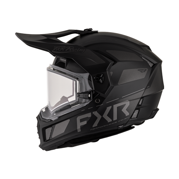 Casque Intégral de Motoneige Clutch X Pro Visière Double Electrique/FXR/noir ops, coté gauche