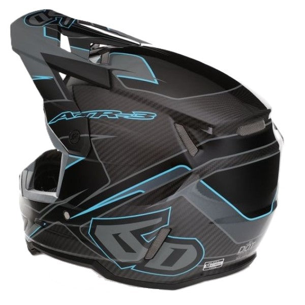 Casque de Motocross ATR-3 Reflex Carbone Noir/Bleu, Dos
