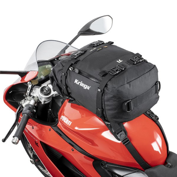 Sac Imperméable de Moto US-20 Noir attaché au coffre
