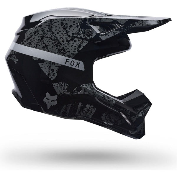 Casque de Motocross V1 BNKR/Fox; noir camo