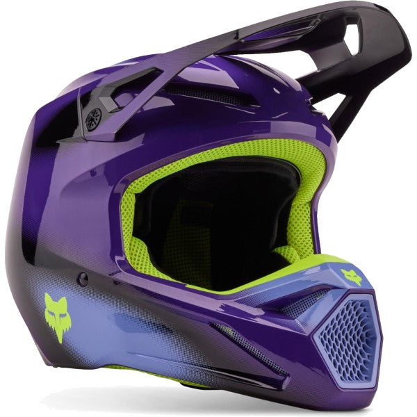 Casque de Motocross V1 Interfere Noir/Bleu incliné de gauche