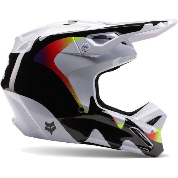 Casque de Motocross V1 Kozmik Noir/Blanc de gauche