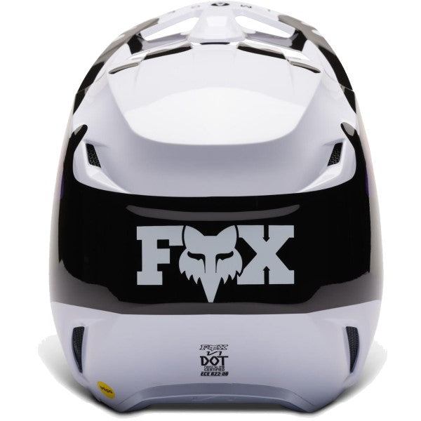 Casque de Motocross V1 Kozmik Noir/Blanc de dos