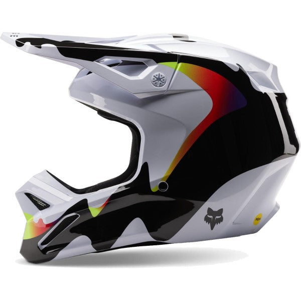 Casque de Motocross V1 Kozmik Noir/Blanc de droite