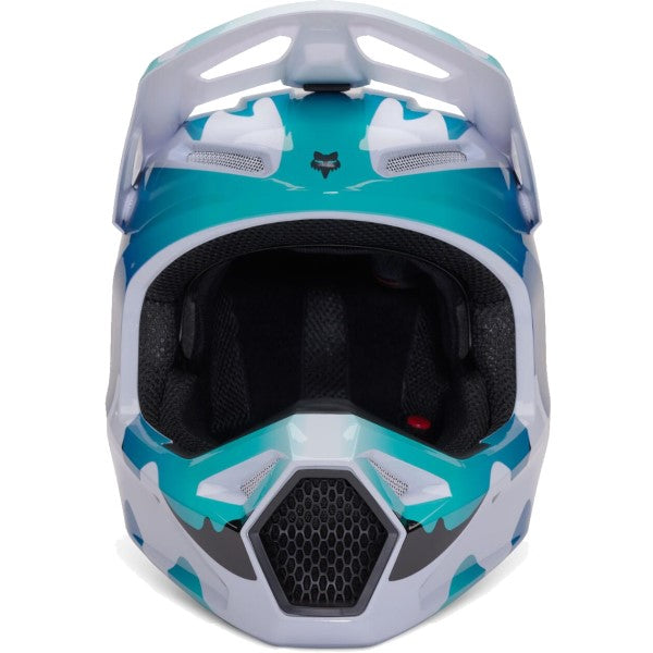 Casque de Motocross V1 Kozmik Bleu/Blanc de face