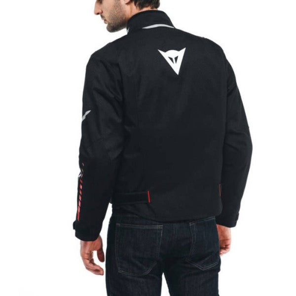 Manteau de Moto Dainese Veloce D-Dry Noir Blanc Rouge Modèle Dos