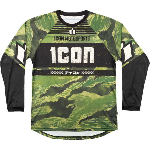 Chandail Sous-Vêtement de Moto Tiger's Blood Icon vert camo, de face