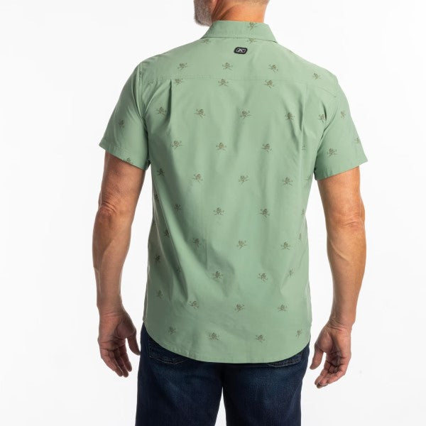 Chemise Petrol Stretch Klim vert, de dos