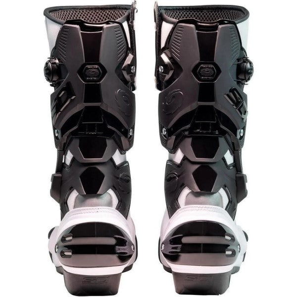 Bottes de Moto Vertigo 2 Blanc/Noir en paire de dos
