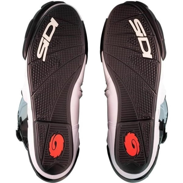 Bottes de Moto Vertigo 2 Blanc/Noir en paire de dessous