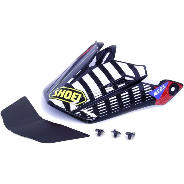 Palette de Motocross VFX-EVO Blazon Blanc/Noir incliné de droite