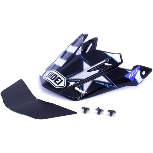 Palette de Motocross VFX-EVO Grant 3 Noir/Bleu/Blanc incliné de droite