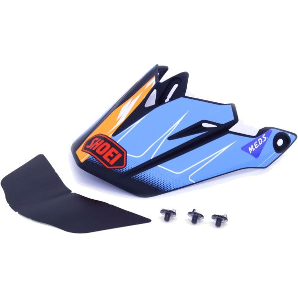 Palette de Motocross VFX-EVO Zinger Noir/Bleu/Jaune incliné de droite