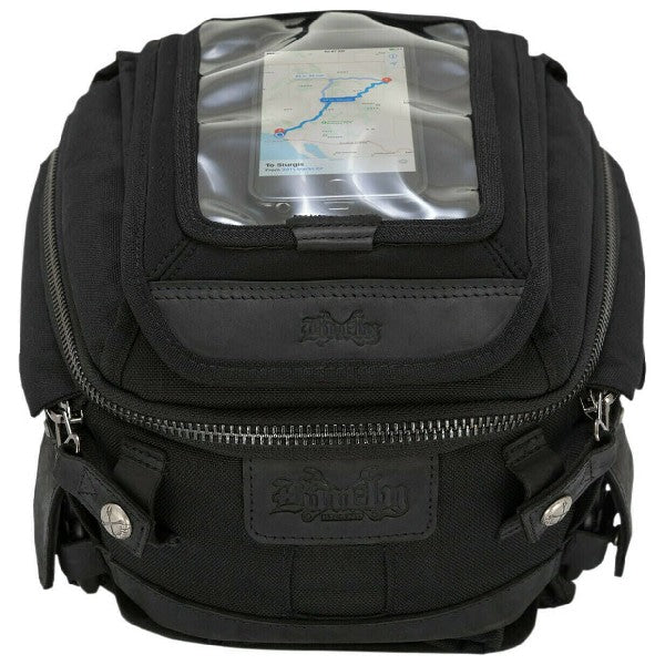 Sac de Réservoir/Queue Burly Brand en Cordura Noir, de face