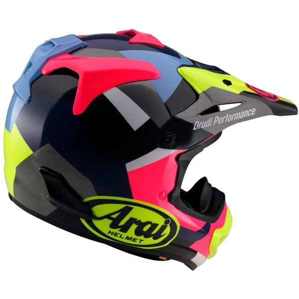 Casque de Motocross VX-PRO4 Graphique Multicolore incliné de dos