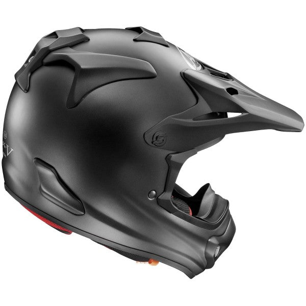 Casque de Motocross VX-PRO4 Solide Noir Mat incliné de dos