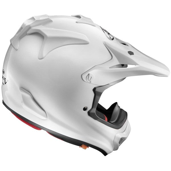 Casque de Motocross VX-PRO4 Solide Blanc incliné de dos