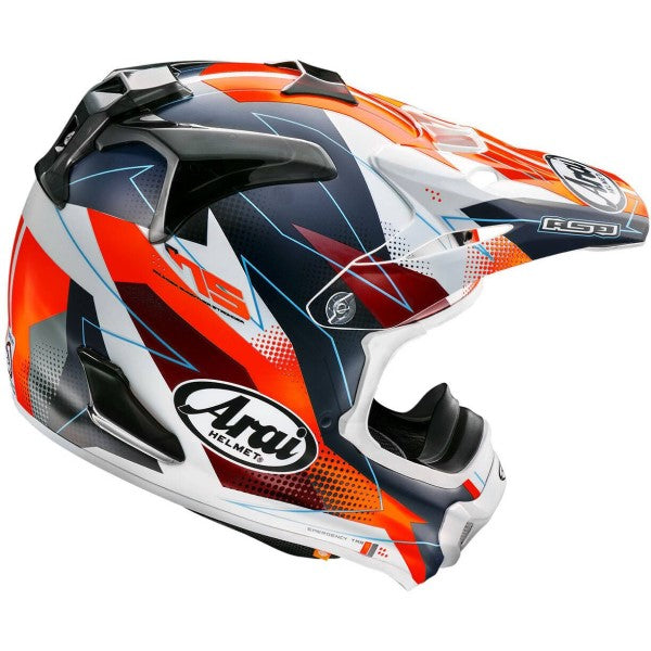 Casque de Motocross VX-PRO4 Graphique Rouge incliné de dos