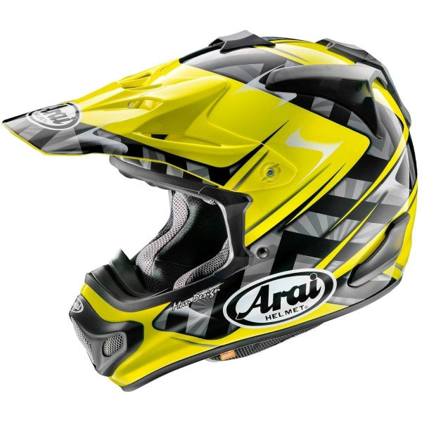 Casque de Motocross VX-PRO4 Graphique Jaune/Noir de incliné de droite