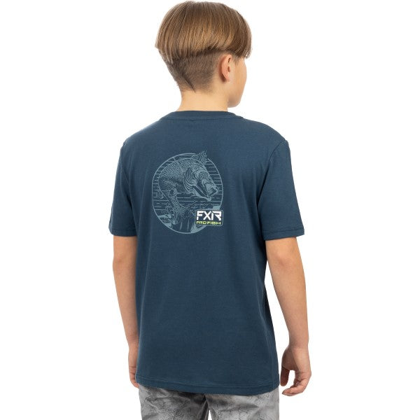 T-Shirt Walleye Premium Junior Bleu Dos